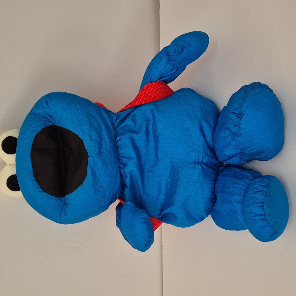 Vintage Tyco 1995 Sesame Street Hungry Cookie Monster Nylon Plush w/backpack 90s